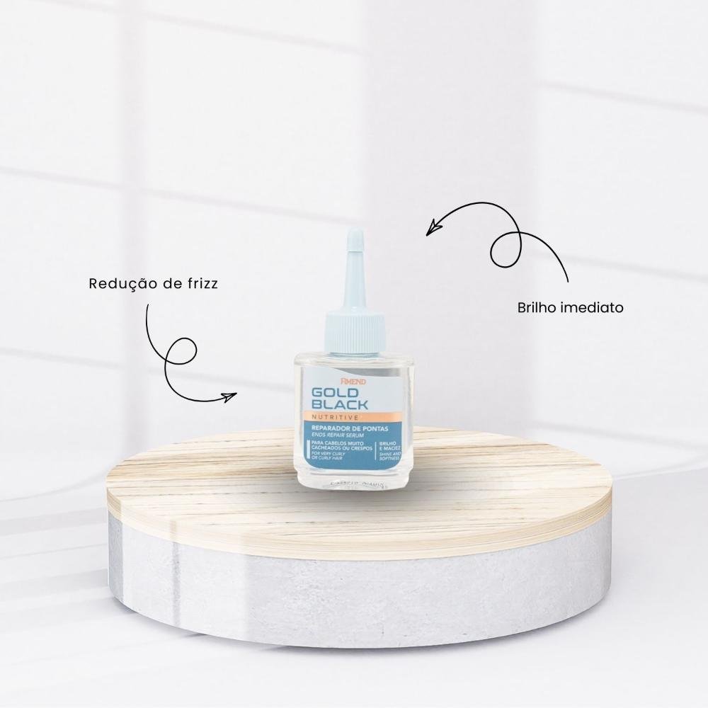 Reparador de Pontas Amend Gold Black Nutrição Silicone 30 ml 30ml 2