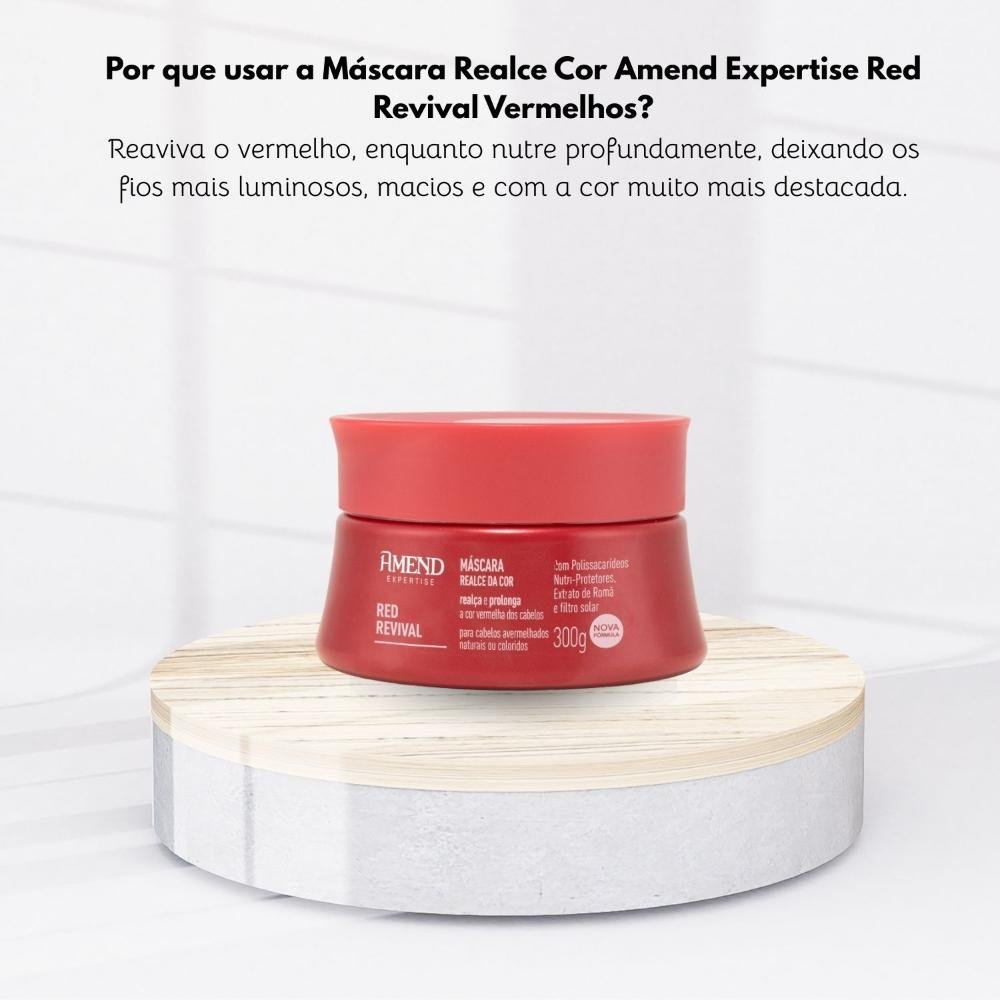 Máscara Realce Cor Amend Expertise Red Vermelhos 300 g 300g 5