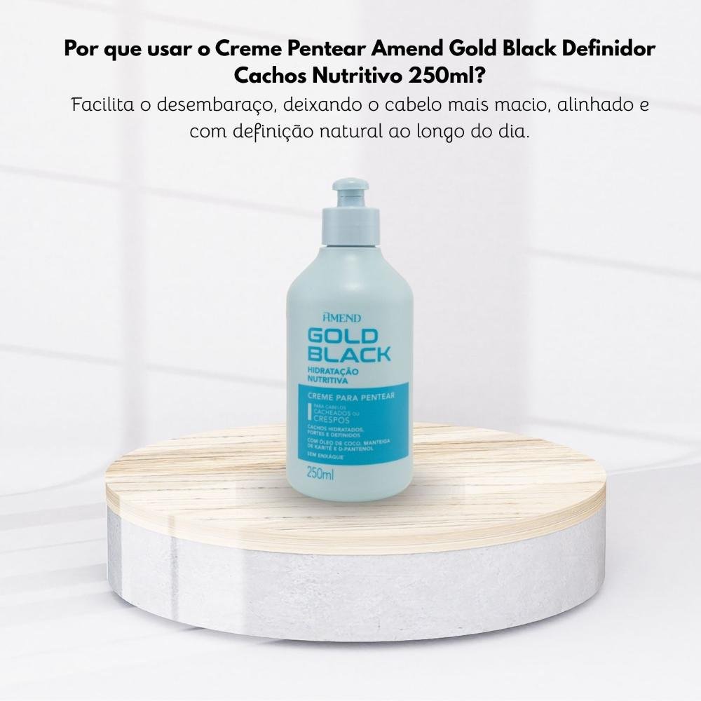 Creme Pentear Amend Gold Black Definidor Cachos 250 ml 250ml 5