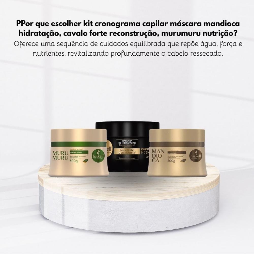 Cronograma Haskell Cabelo Forte Máscaras 300g ÚNICO 7