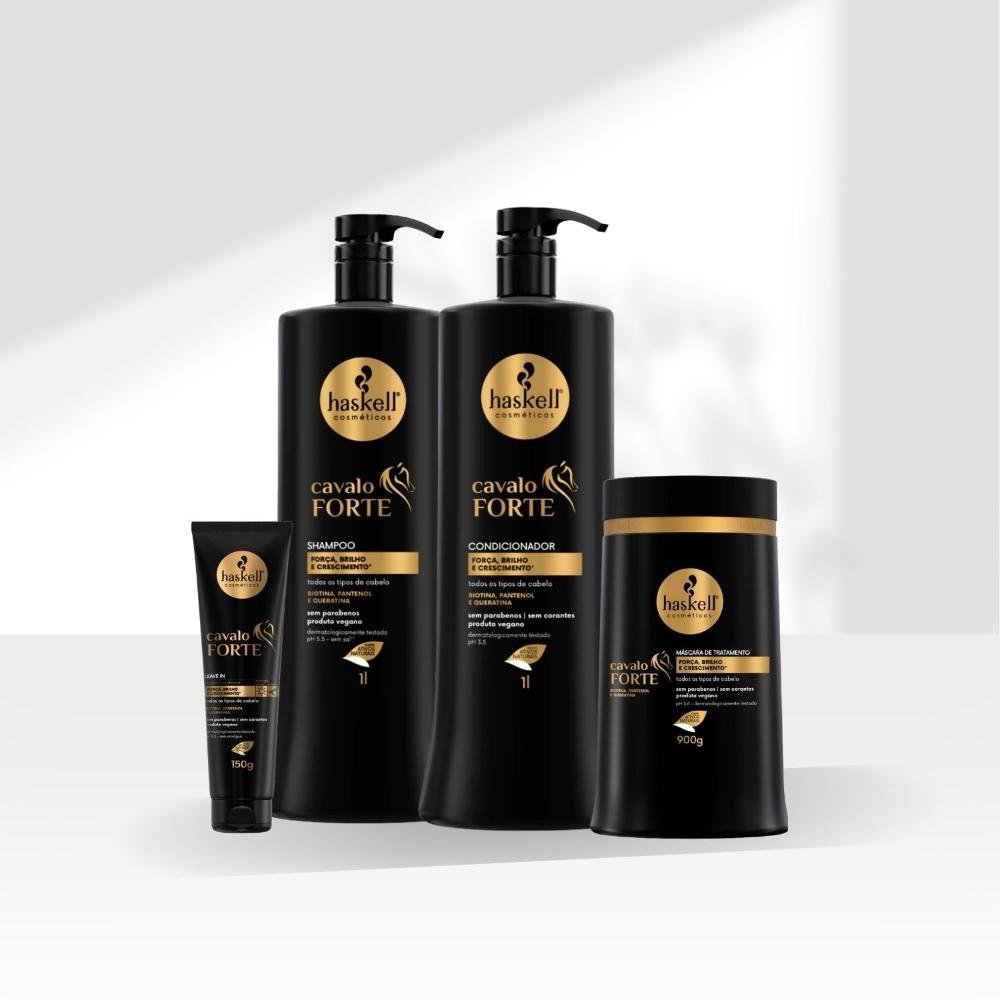 Kit Haskell Cavalo Forte Trio e Leave-in 150 g ÚNICO 3