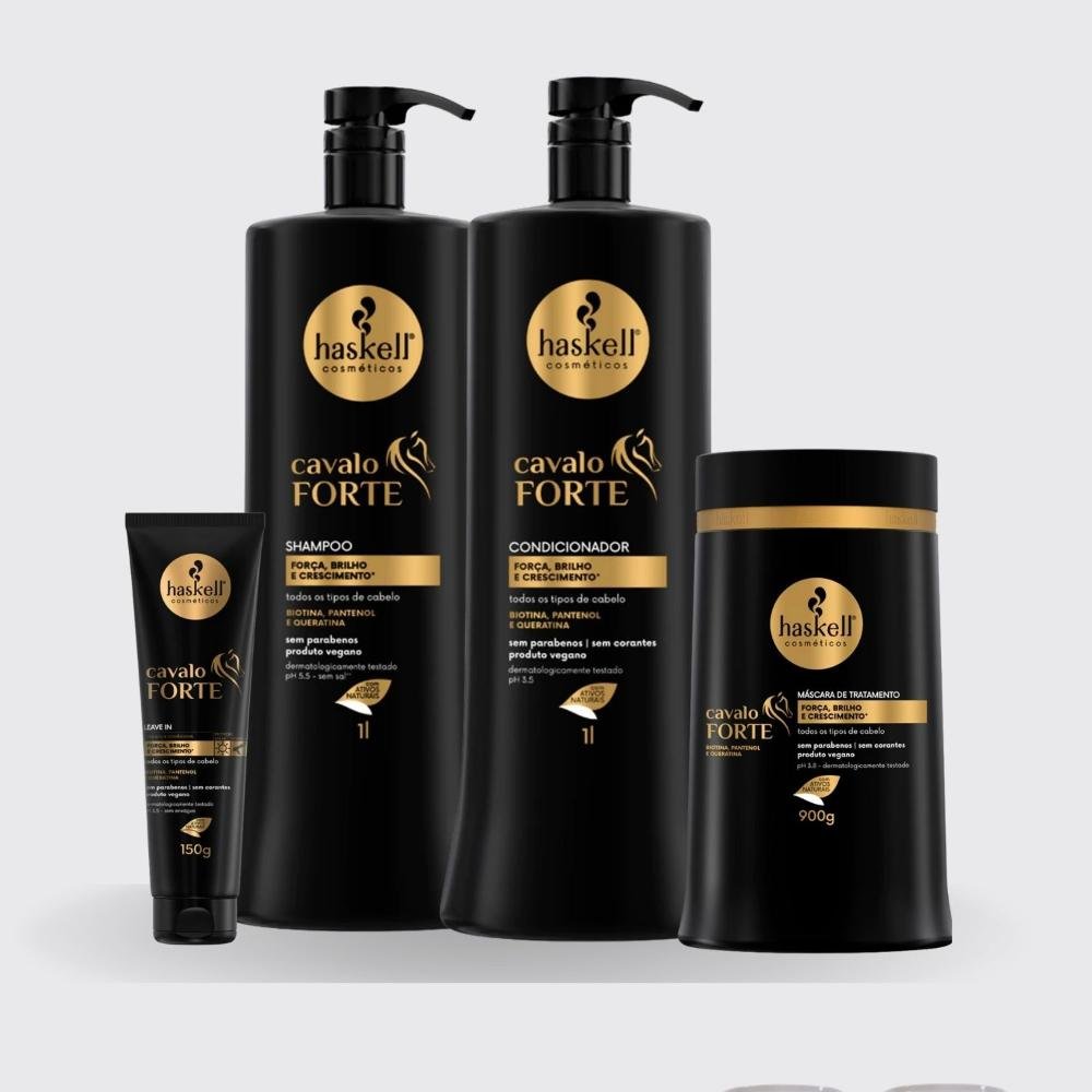 Kit Haskell Cavalo Forte Trio e Leave-in 150 g ÚNICO 4