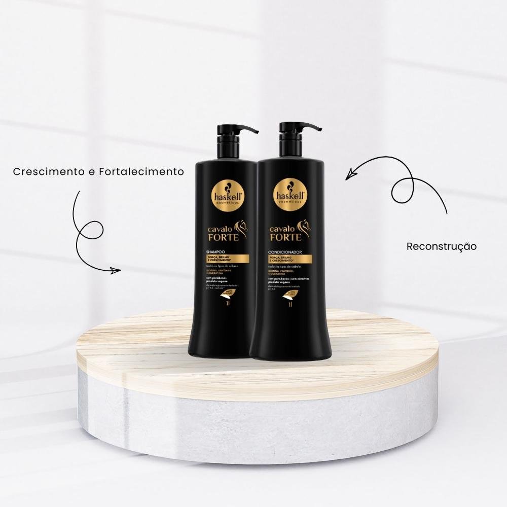 Kit Haskell Cavalo Forte Shampoo e Condicionador 1000ml ÚNICO 2