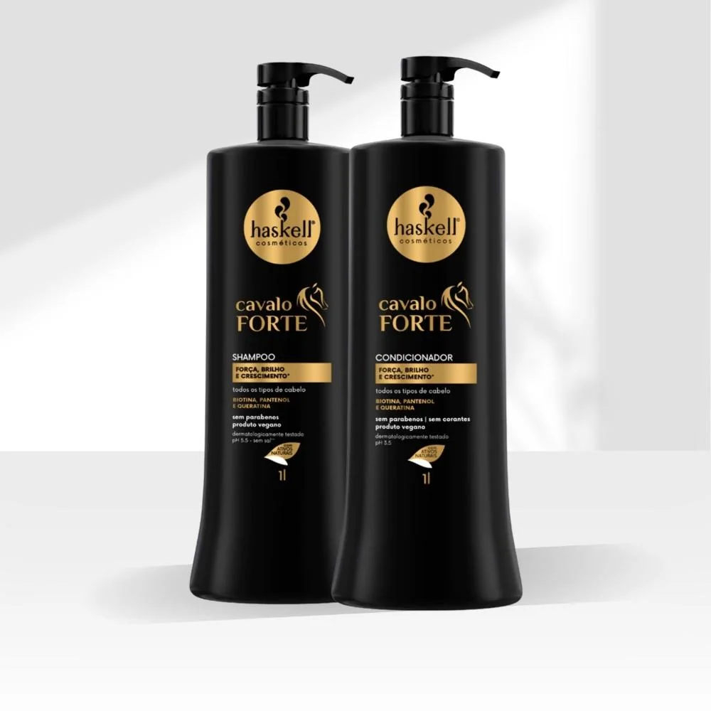 Kit Haskell Cavalo Forte Shampoo e Condicionador 1000ml ÚNICO 3
