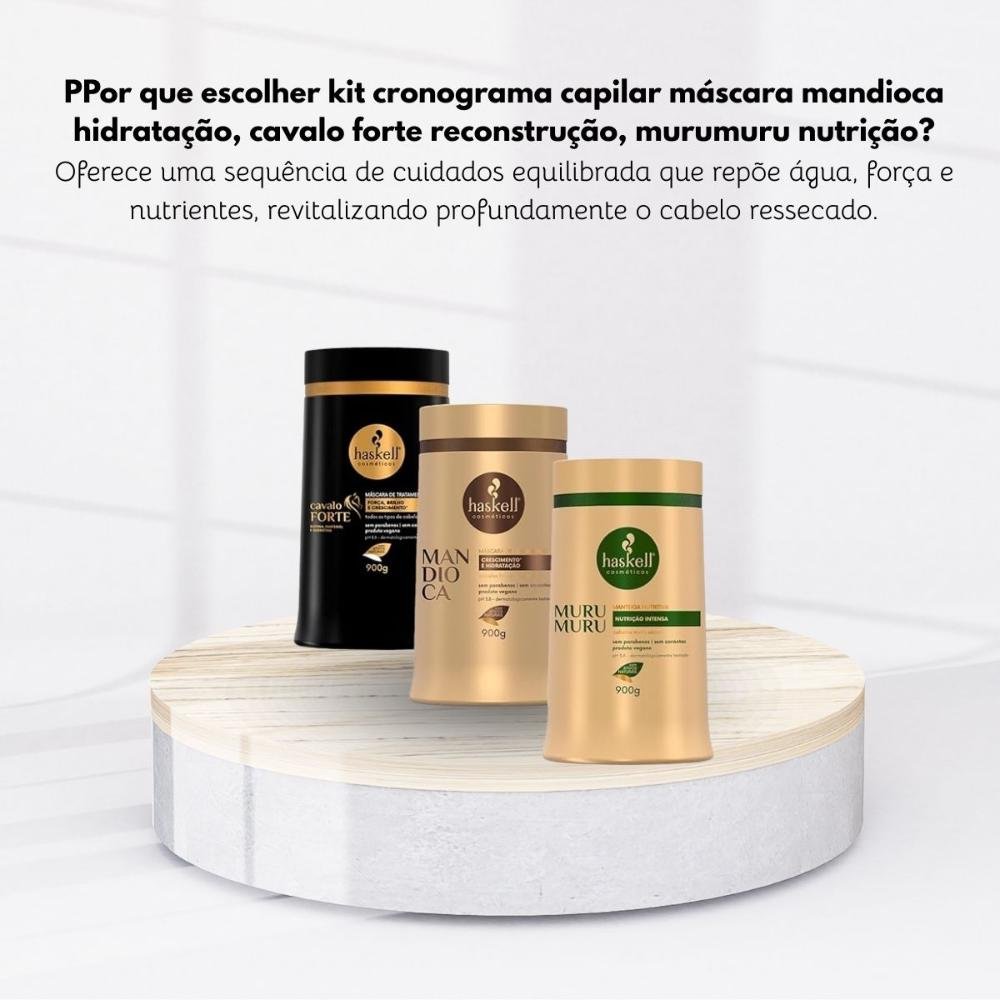 Cronograma Haskell Cabelo Forte Máscaras 900g ÚNICO 7