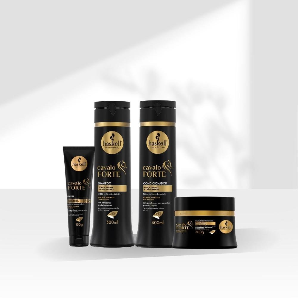 Kit Haskell Cavalo Forte Trio Home Care e Leave-in 150 g ÚNICO 3