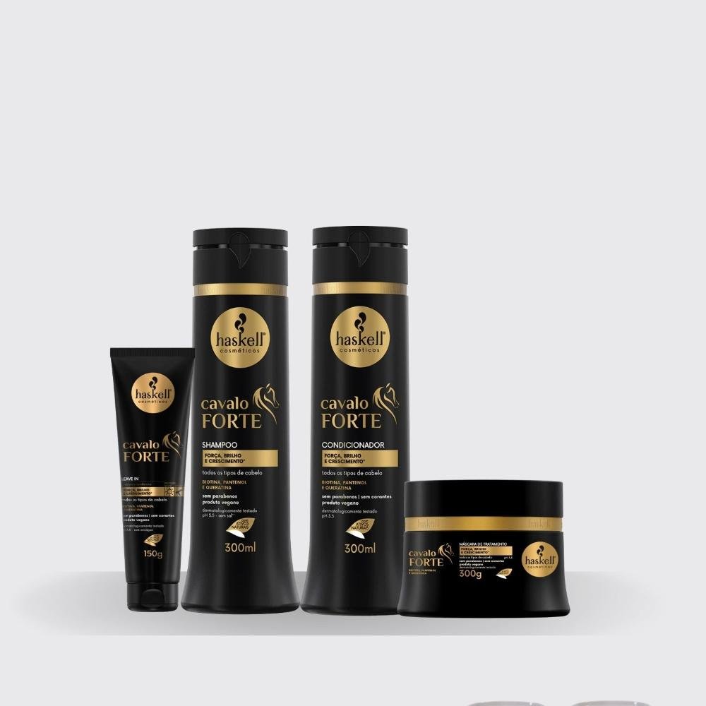 Kit Haskell Cavalo Forte Trio Home Care e Leave-in 150 g ÚNICO 4