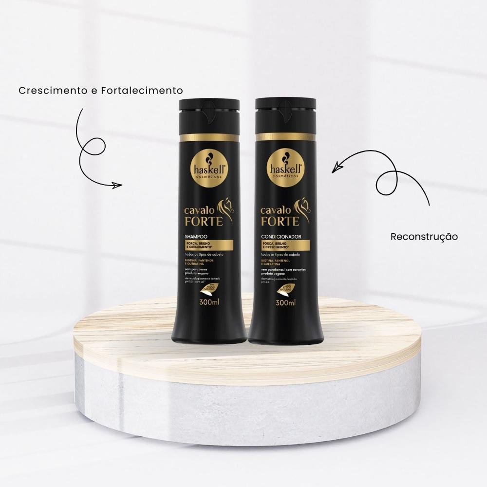 Kit Haskell Cavalo Forte Shampoo e Condicionador 300ml ÚNICO 2
