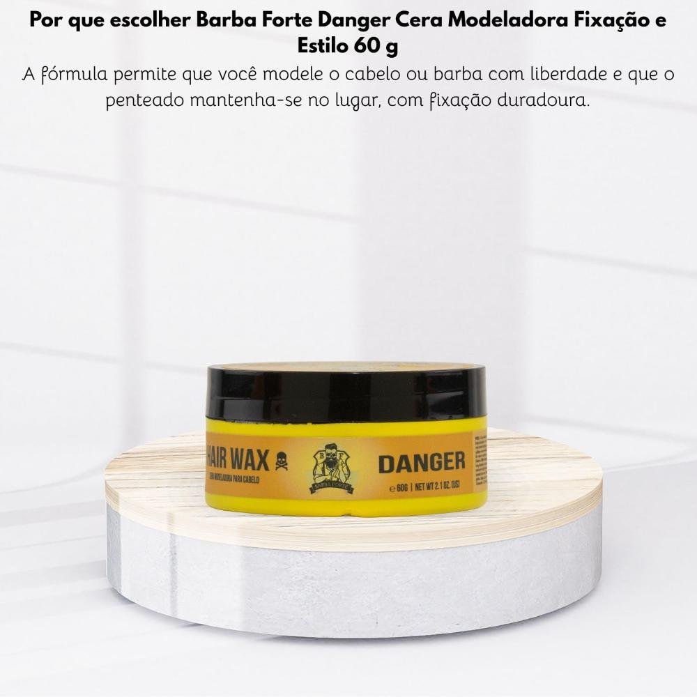 Barba Forte Danger Cera Modeladora Fixação e Estilo 60g 60g 5