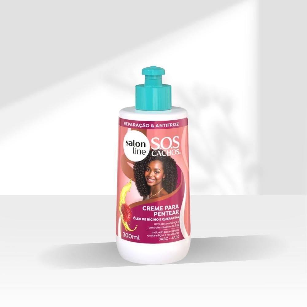 Creme para Pentear Salon Line SOS Óleo de Rícino e Queratina 300 ml 300ml 3
