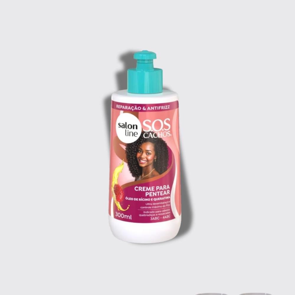 Creme para Pentear Salon Line SOS Óleo de Rícino e Queratina 300 ml 300ml 4