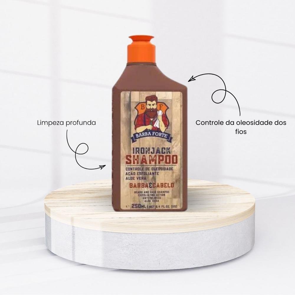 Barba Forte Ironjack Shampoo Limpeza Revitalizante 250 ml 250ml 2