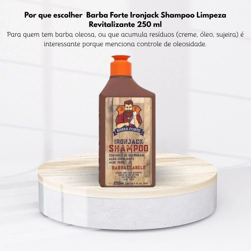 Barba Forte Ironjack Shampoo Limpeza Revitalizante 250 ml 250ml 5