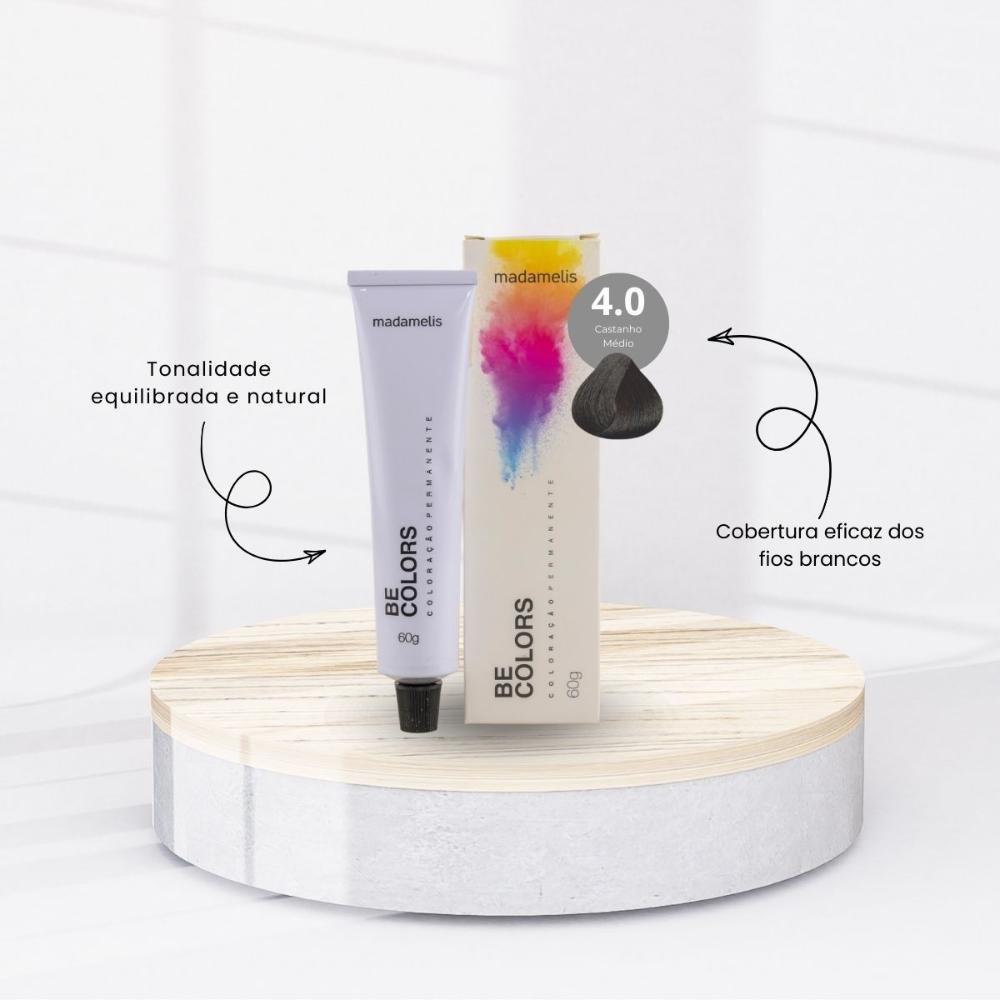 Coloração Madamelis Be Colors Castanho Médio 4.0 60 g Castanho Médio 4.0 2