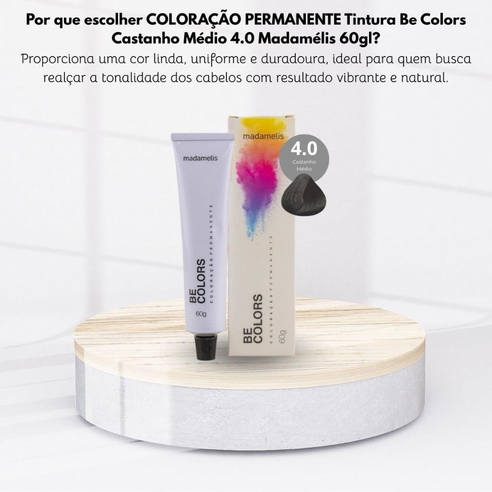 Coloração Madamelis Be Colors Castanho Médio 4.0 60 g Castanho Médio 4.0 5