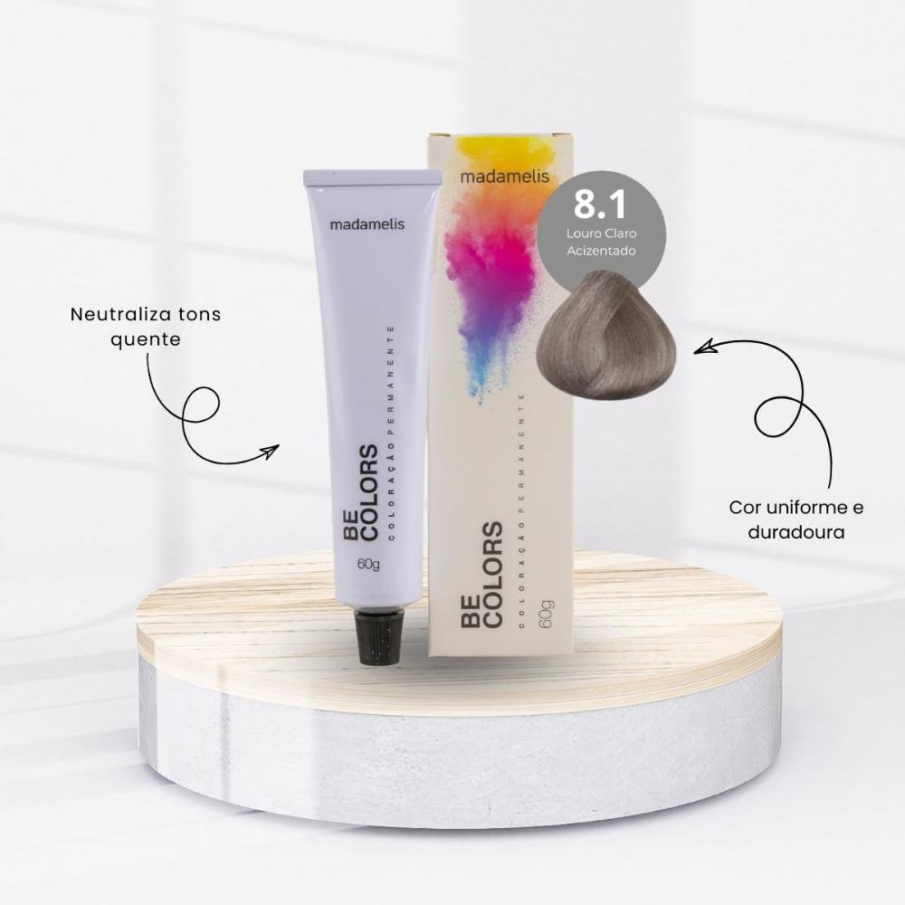 Coloração Madamelis Be Colors Louro Claro Acinzentado 8.1 60 g Louro Claro Acinzentado 8.1 2