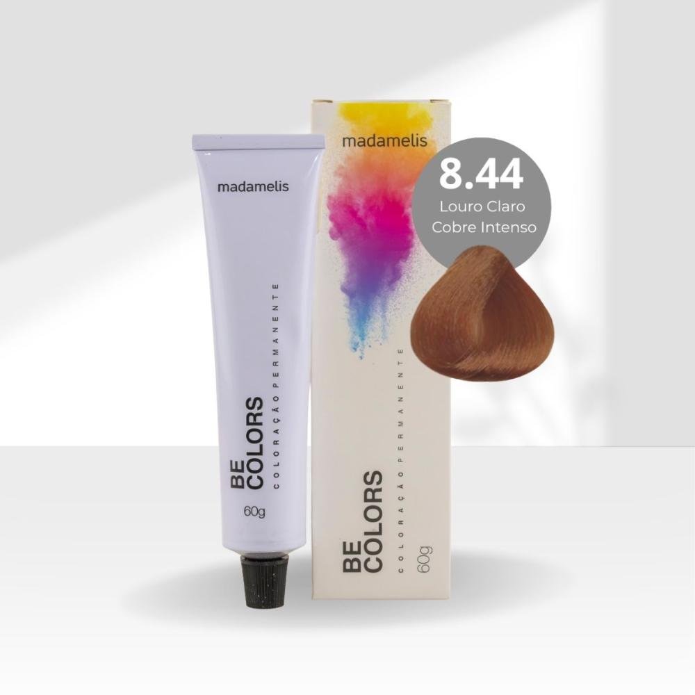 Coloração Madamelis Be Colors Louro Claro Acobreado Intenso 8.44 60 g Louro Claro Acobreado Intenso 8.44 3