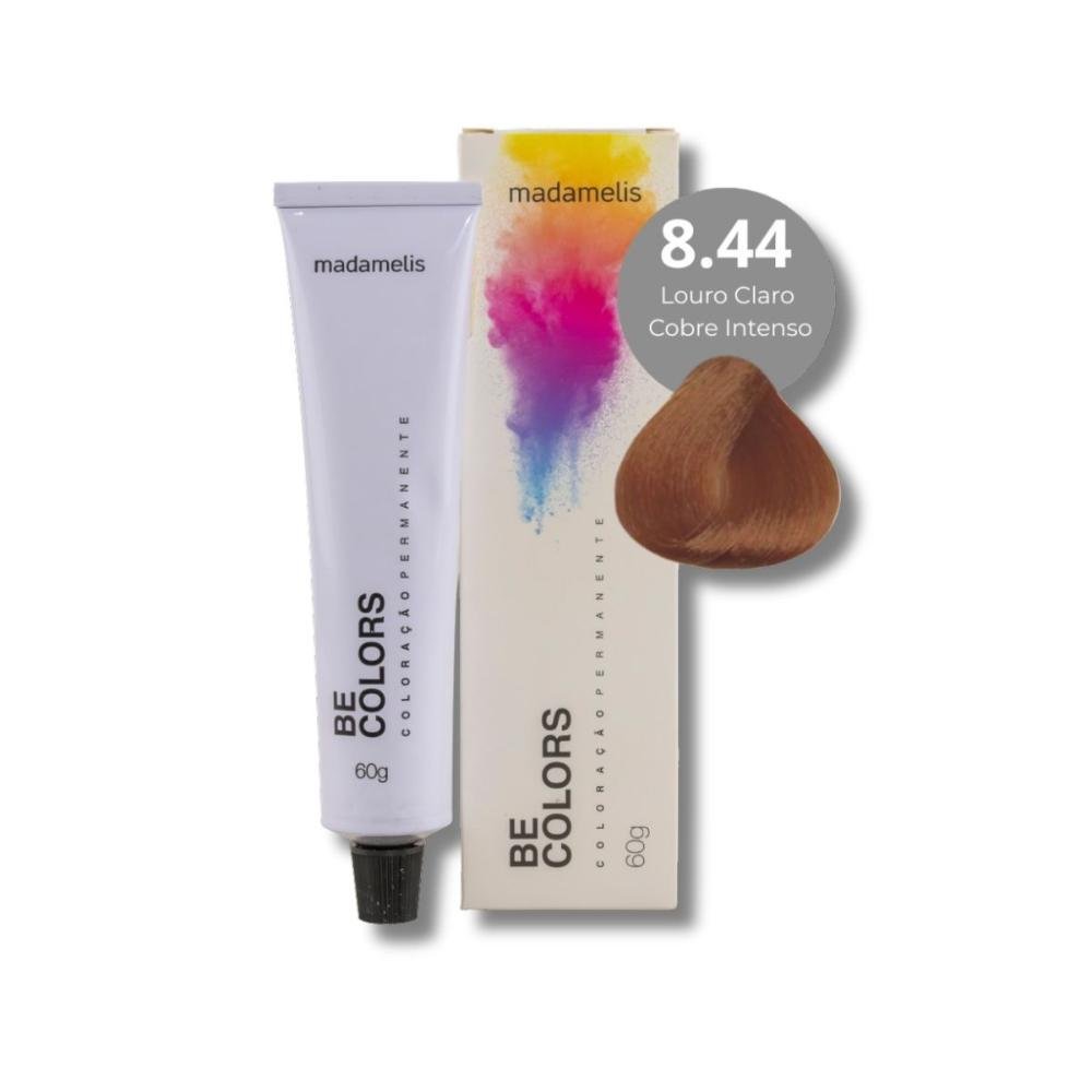 Coloração Madamelis Be Colors Louro Claro Acobreado Intenso 8.44 60 g Louro Claro Acobreado Intenso 8.44 4