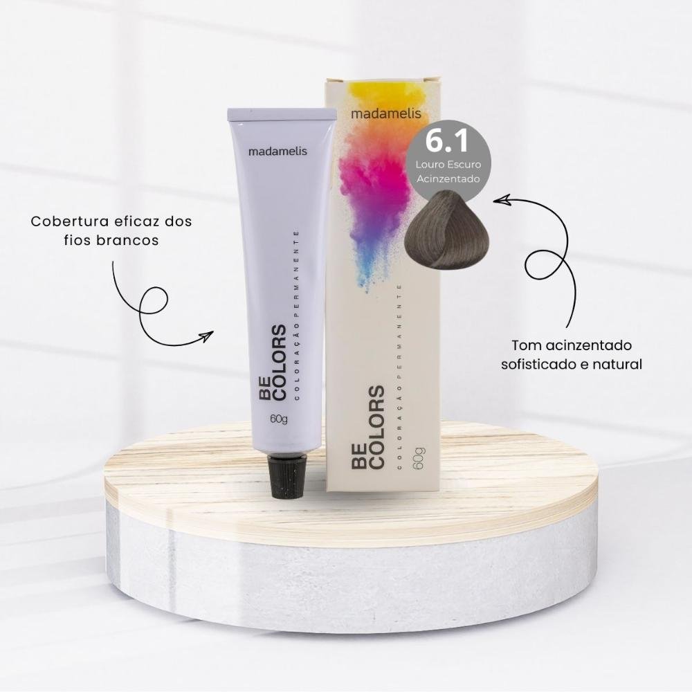 Coloração Madamelis Be Colors Louro Escuro Acinzentado 6.1 60 g Louro Escuro Acinzentado 6.1 2