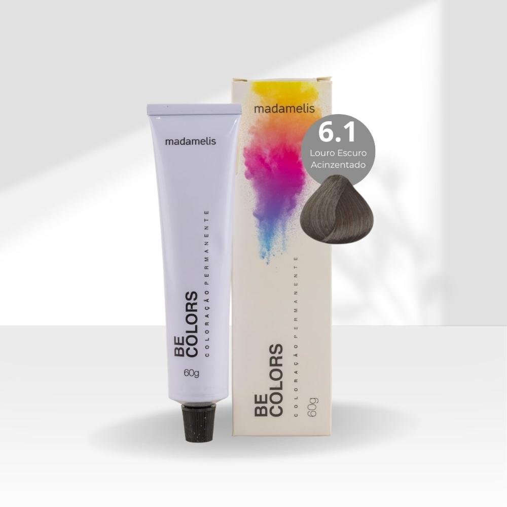 Coloração Madamelis Be Colors Louro Escuro Acinzentado 6.1 60 g Louro Escuro Acinzentado 6.1 3