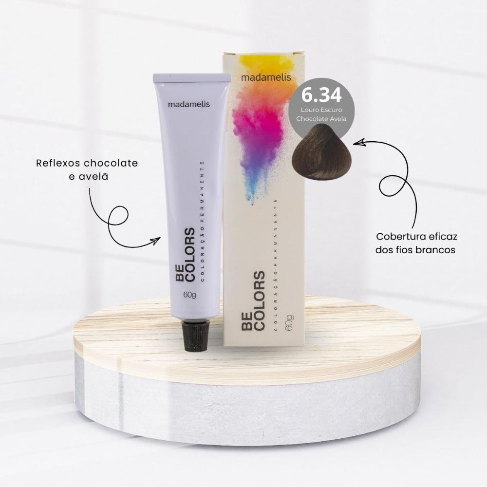 Coloração Madamelis Be Colors Louro Escuro Chocolate Avelã 6.34 60 g Louro Escuro Chocolate Avelã 6.34 2