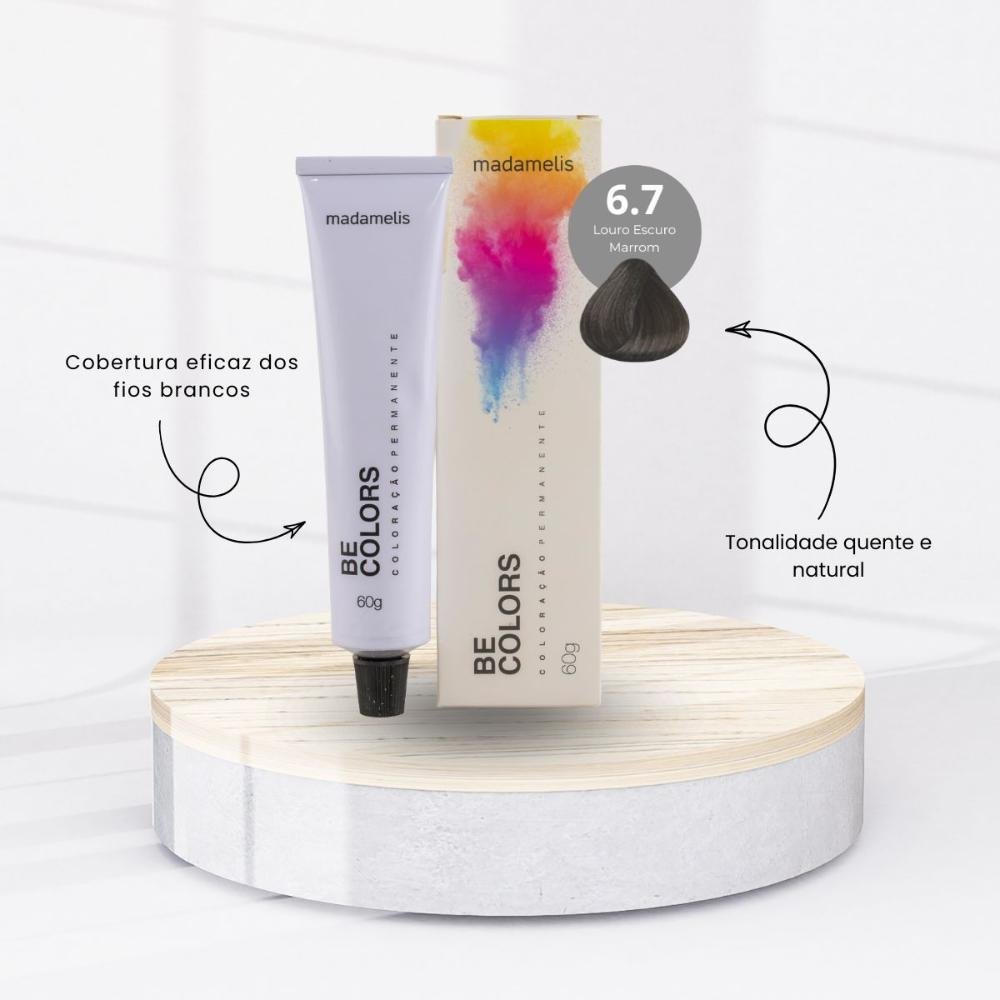 Coloração Madamelis Be Colors Louro Escuro Marrom 6.7 60 g Louro Escuro Marrom 6.7 2