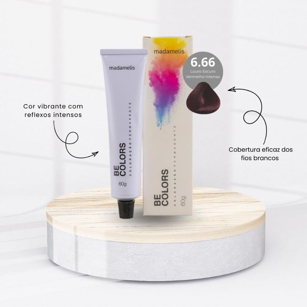 Coloração Madamelis Be Colors Louro Escuro Vermelho Intenso 6.66 60 g Louro Escuro Vermelho Intenso 6.66 2