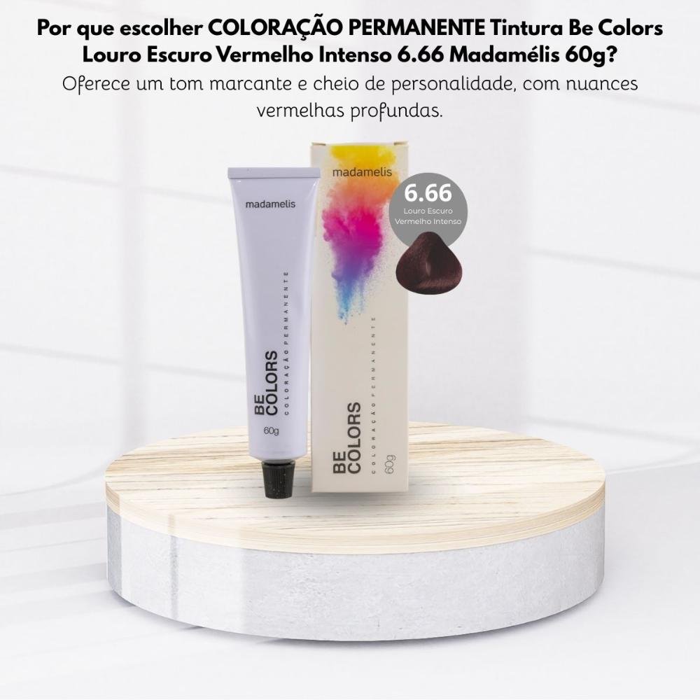 Coloração Madamelis Be Colors Louro Escuro Vermelho Intenso 6.66 60 g Louro Escuro Vermelho Intenso 6.66 5