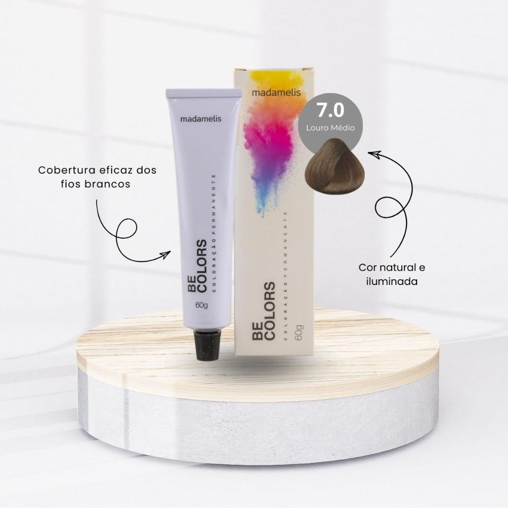 Coloração Madamelis Be Colors Louro Médio 7.0 60 g Louro Médio 7.0 2