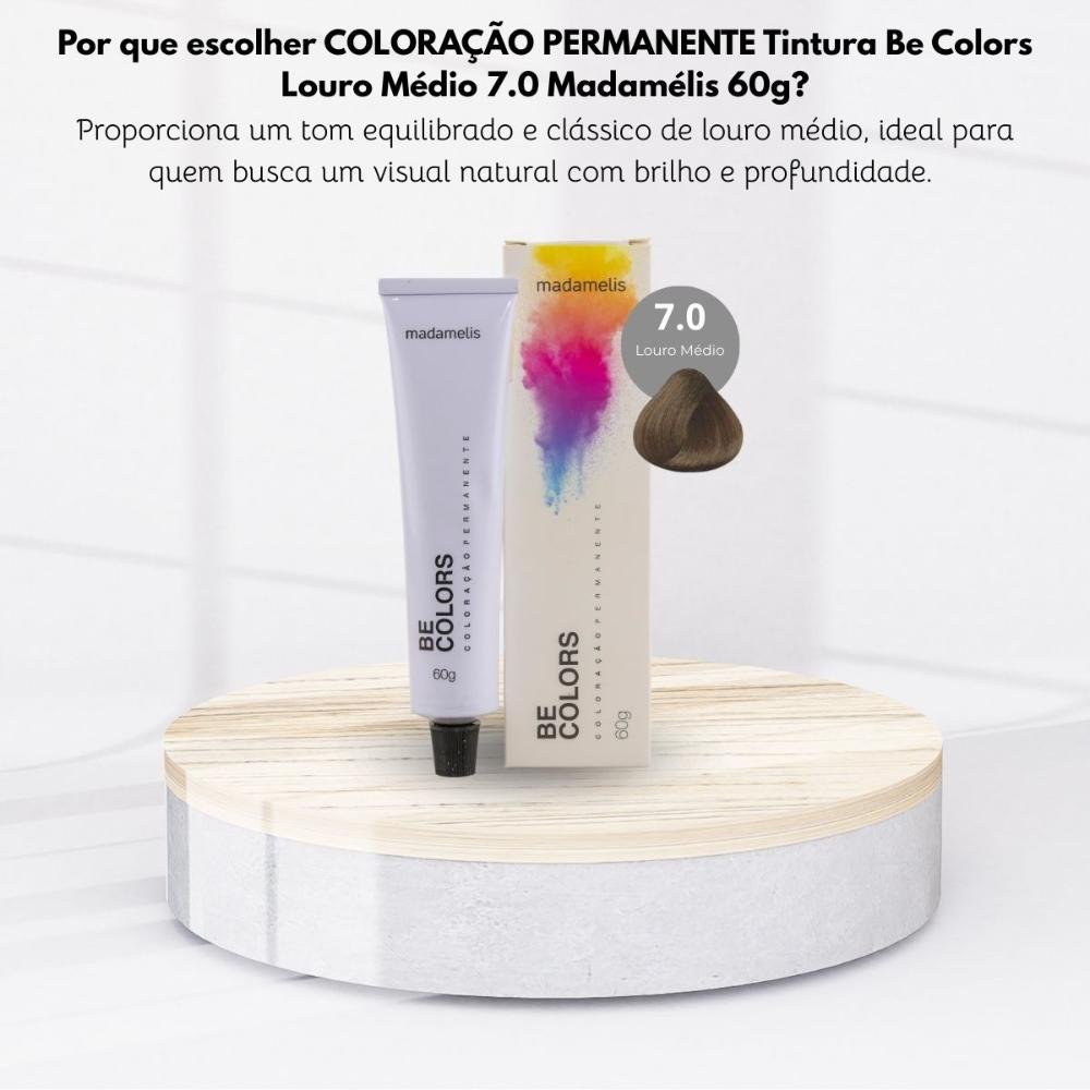Coloração Madamelis Be Colors Louro Médio 7.0 60 g Louro Médio 7.0 5