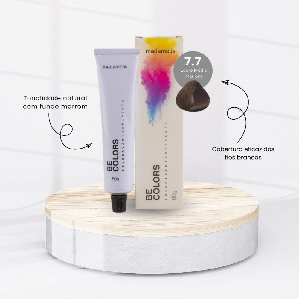 Coloração Madamelis Be Colors Louro Médio Marrom 7.7 60 g Louro Médio Marrom 7.7 2