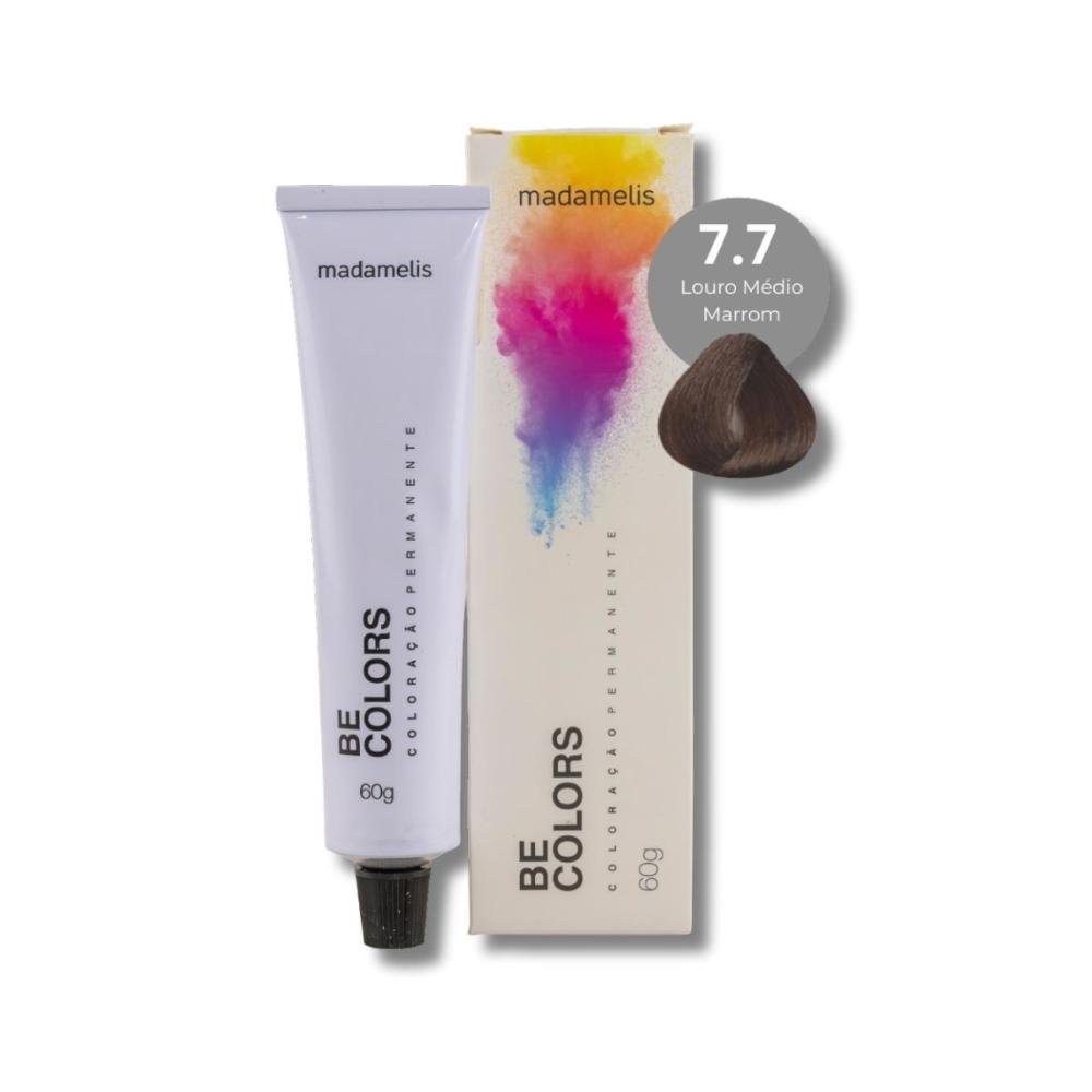 Coloração Madamelis Be Colors Louro Médio Marrom 7.7 60 g Louro Médio Marrom 7.7 4
