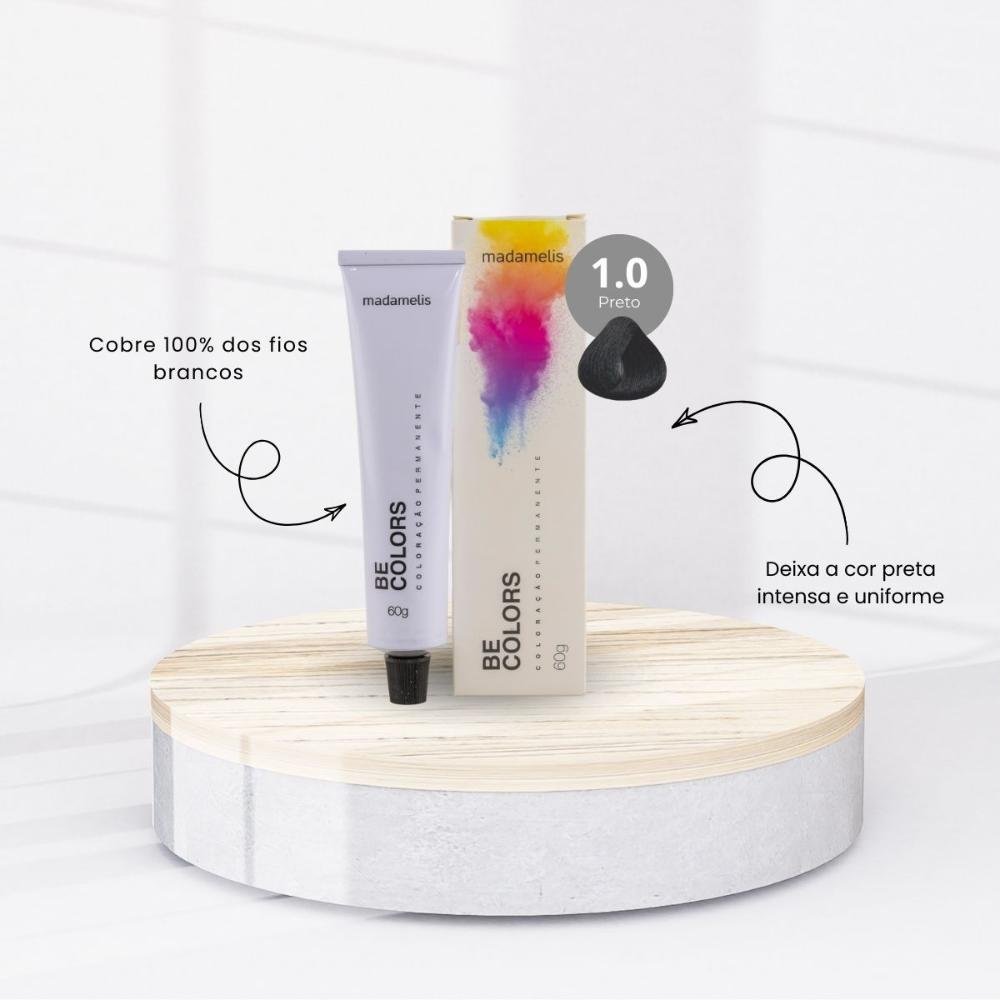 Coloração Madamelis Be Colors Preto 1.0 60 g Preto 1.0 2