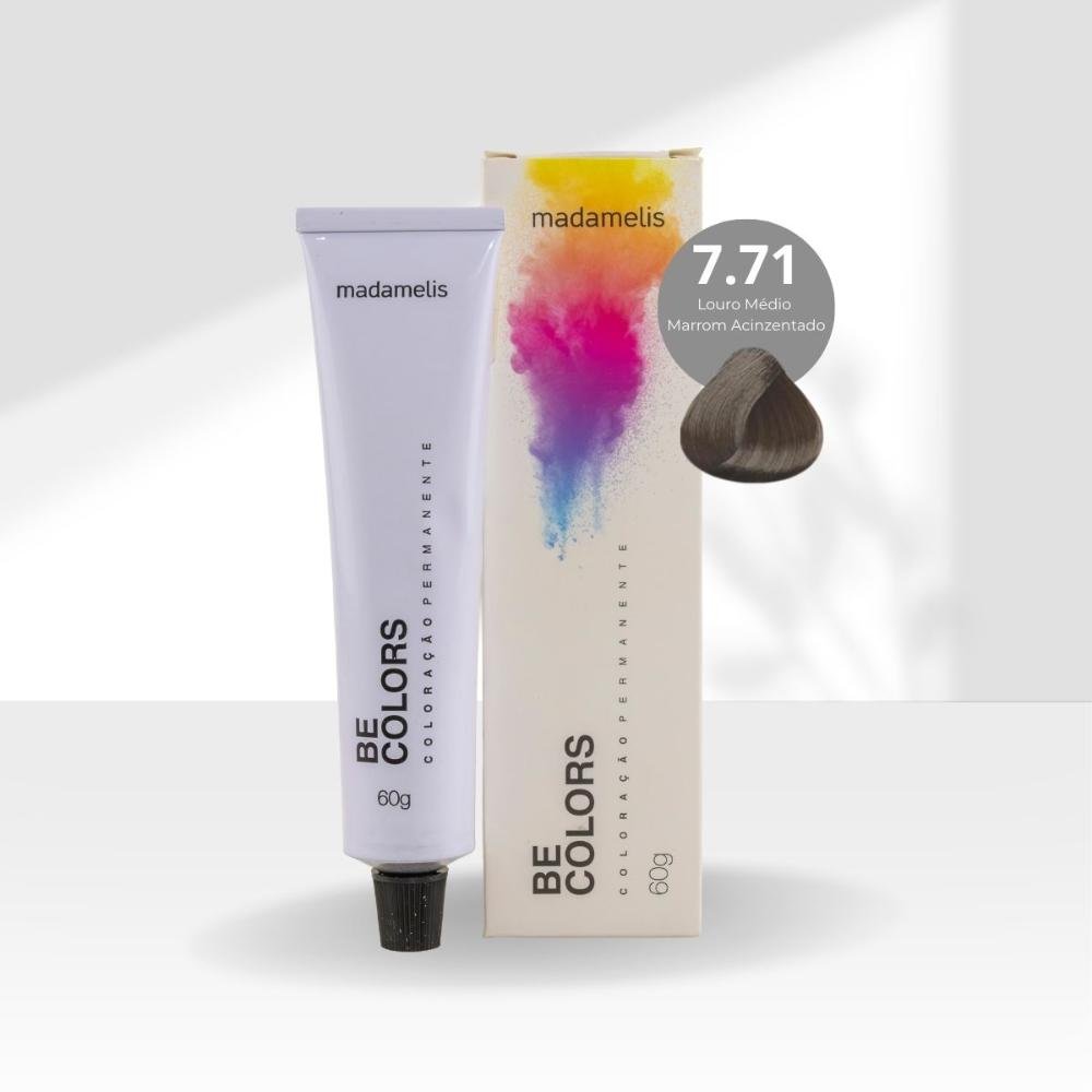 Coloração Madamelis Be Colors Louro Médio Marrom Acinzentado 7.71 60 g Louro Médio Marrom Acinzentado 7.71 3