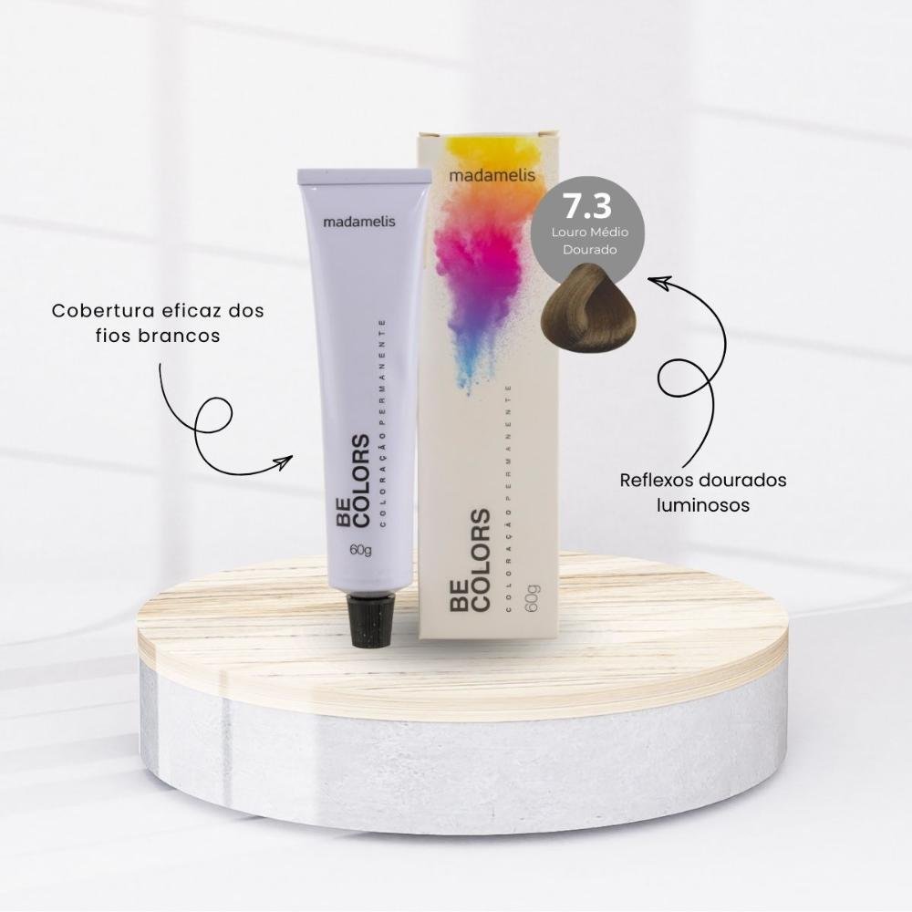 Coloração Madamelis Be Colors Louro Médio Dourado 7.3 60 g Louro Médio Dourado 7.3 2