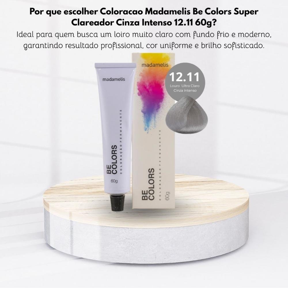 Coloração Madamelis Be Colors Super Clareador Cinza Intenso 12.11 60 g Cinza Intenso 12.11 5