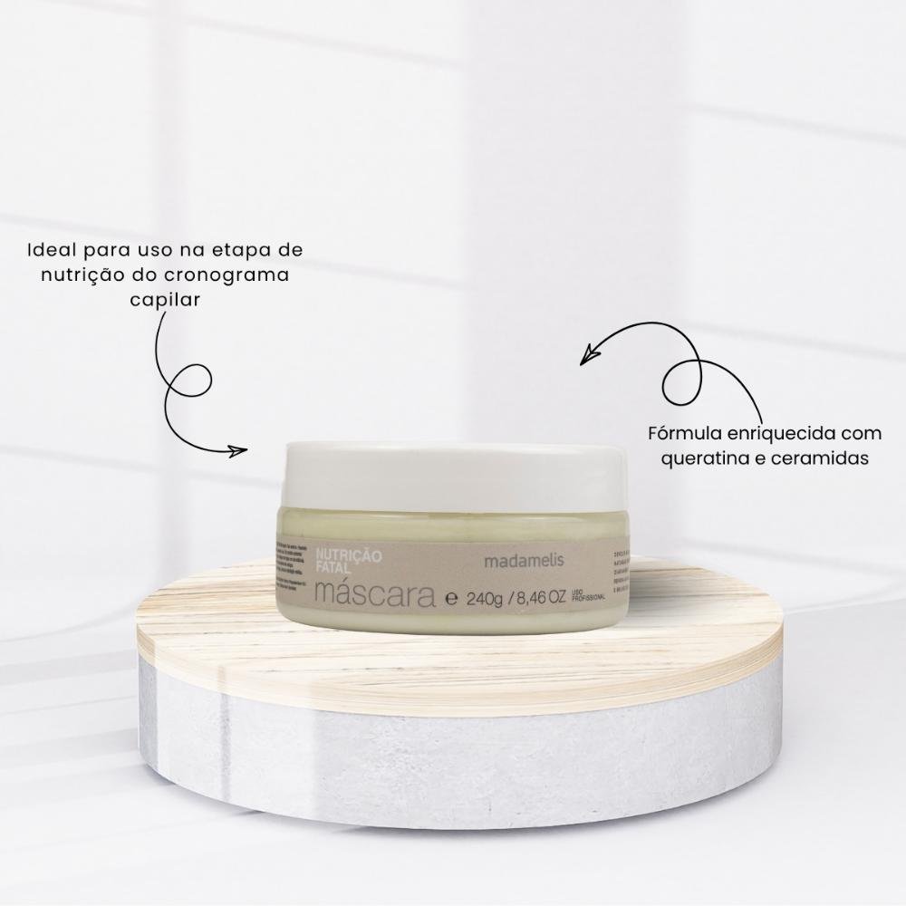 Máscara Madamelis Máscara de Nutrição Fatal Brilho & Anti-Frizz 240 g 240g 2