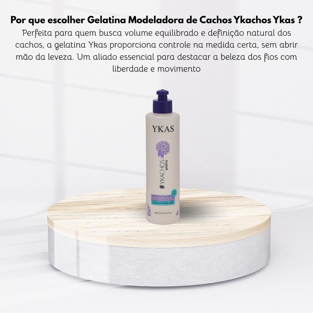 Ykas Ykachos Gelatina Modeladora de Cachos 300 ml para Cabelo Cacheado 300ml 2