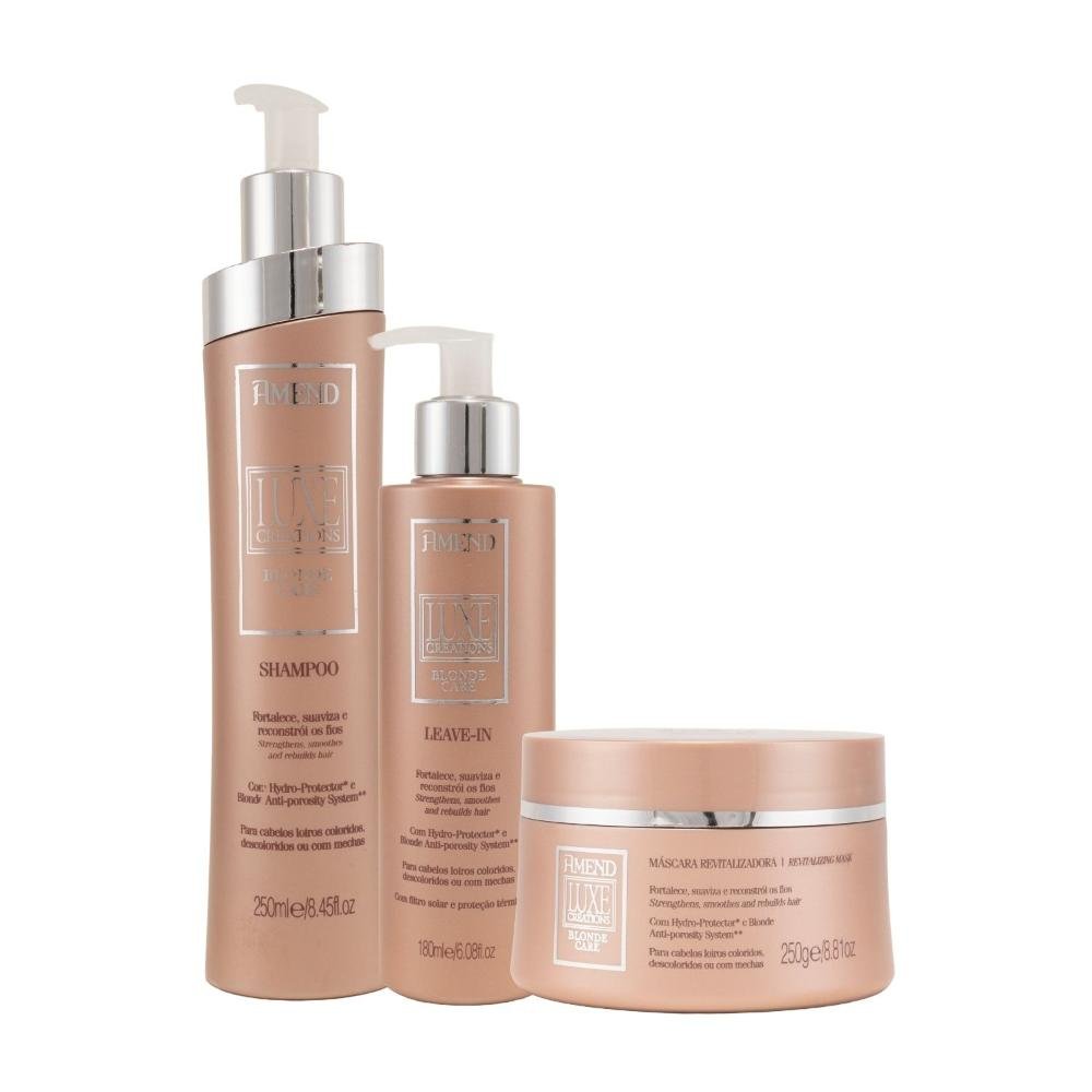 Kit Amend Luxe Creations Blonde Care Shampoo Mascara Leavein