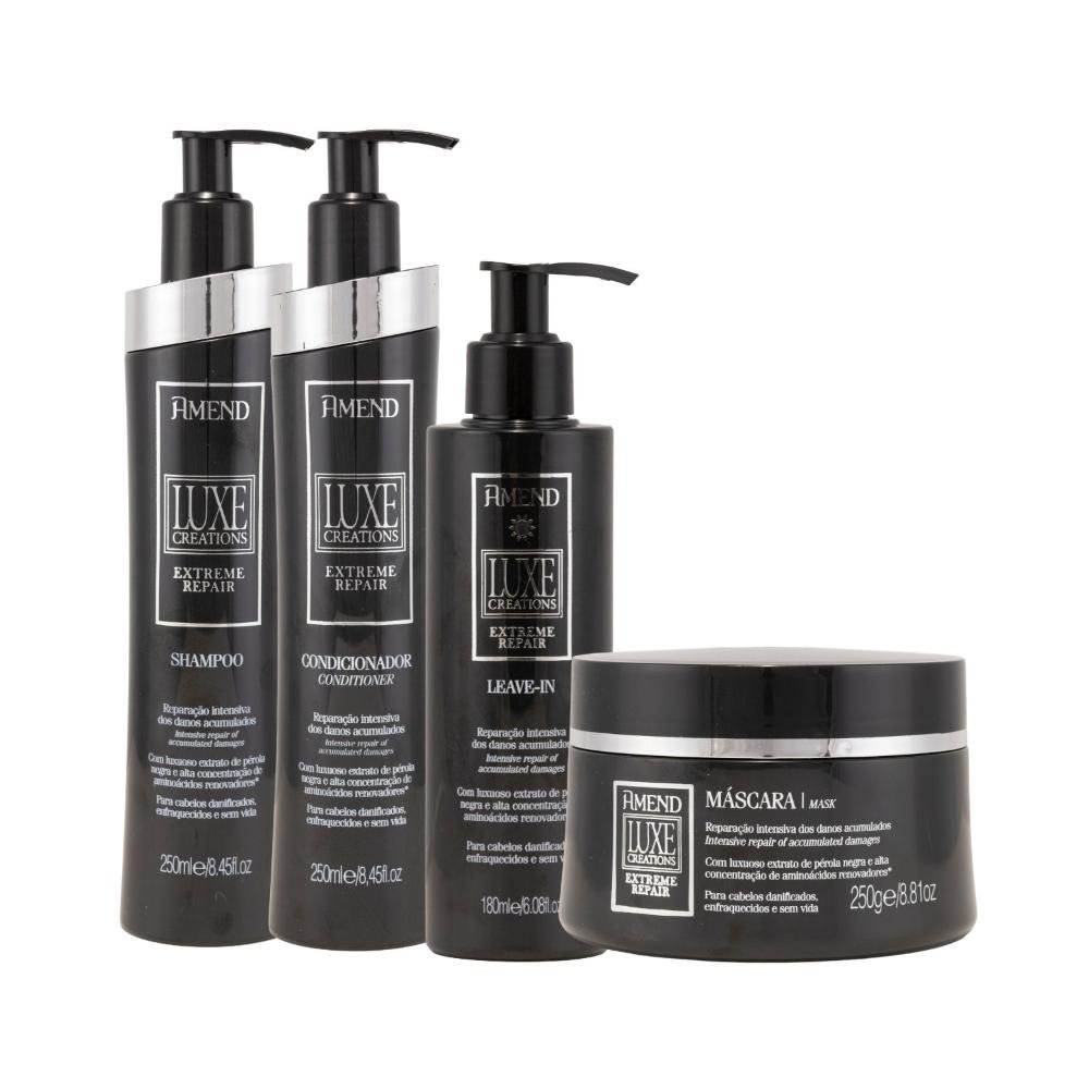 Kit Amend Luxe Creations Shamp Condicionador Mascara Leavein ÚNICO 1