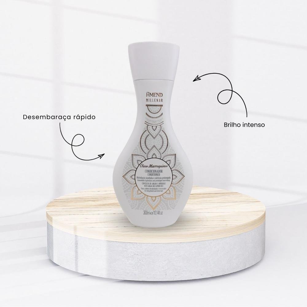 Kit Amend Oleos Marroquinos Shampoo Condicionador 300 ml ÚNICO 3