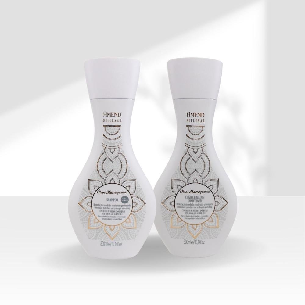 Kit Amend Oleos Marroquinos Shampoo Condicionador 300 ml ÚNICO 4
