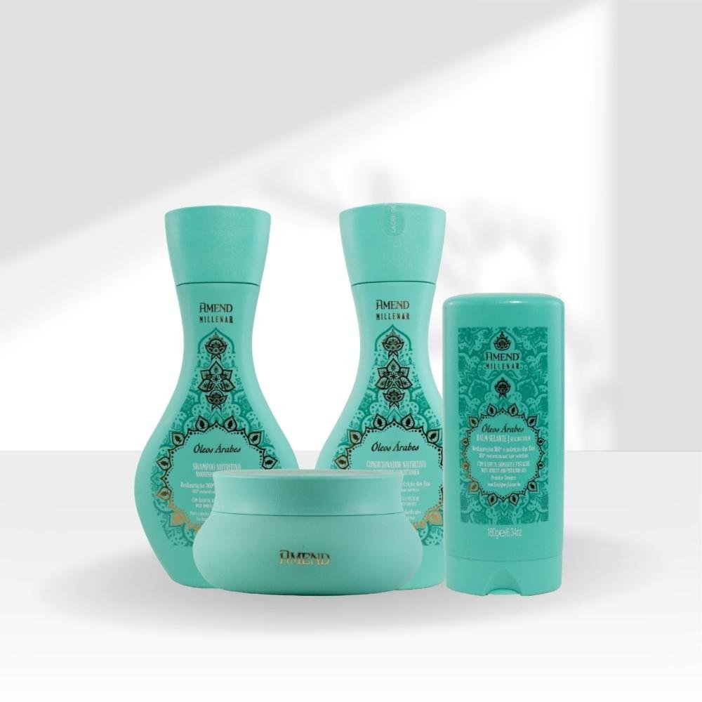 Kit Amend Oleos Arabes Shampoo Condicionador Mascara Leavein ÚNICO 5