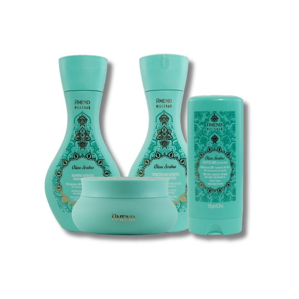 Kit Amend Oleos Arabes Shampoo Condicionador Mascara Leavein ÚNICO 6
