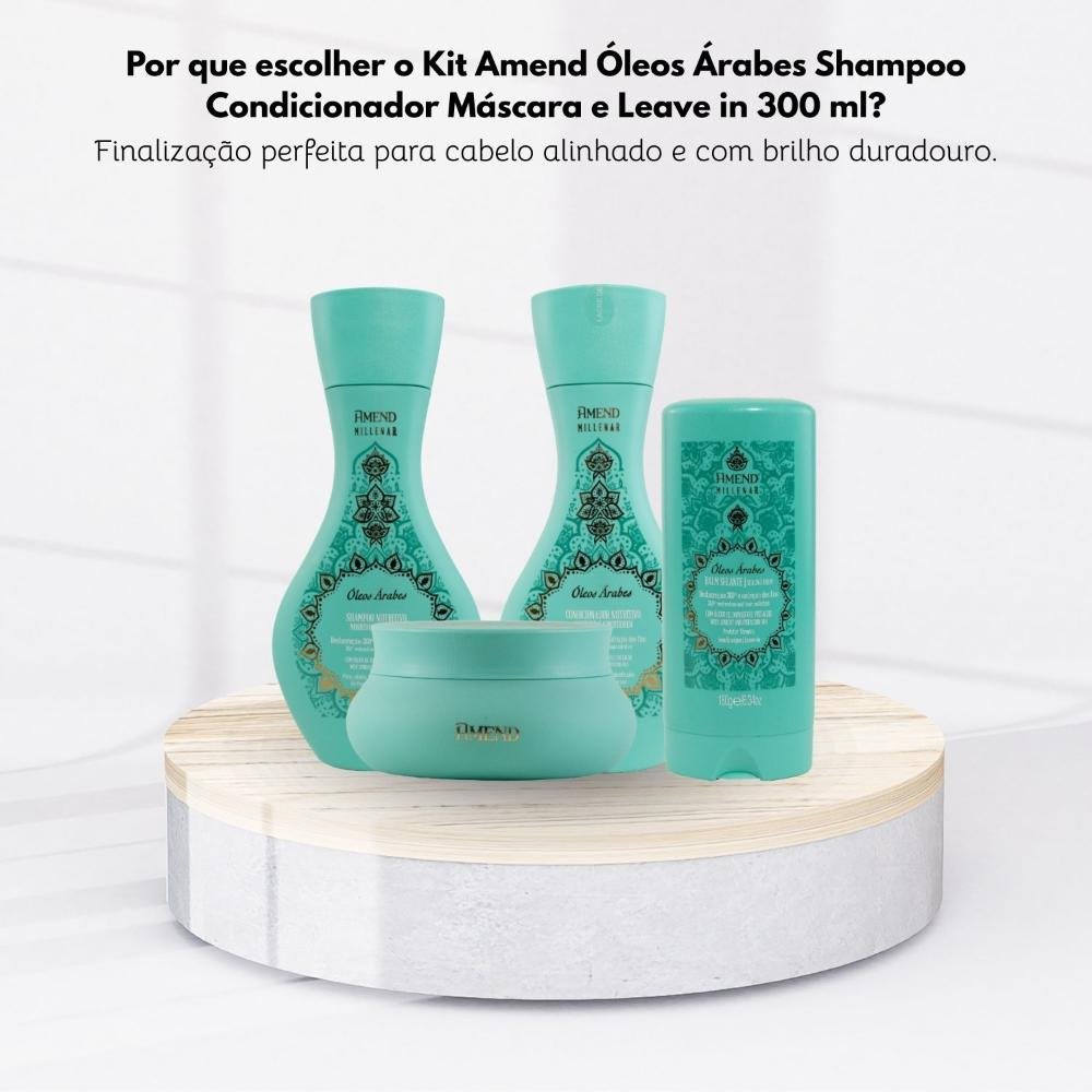 Kit Amend Oleos Arabes Shampoo Condicionador Mascara Leavein ÚNICO 7