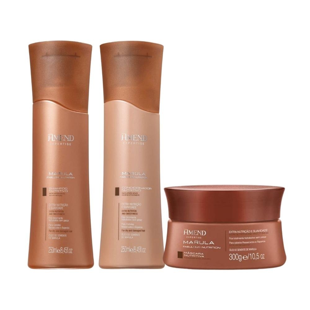 Kit Amend Marula Nutrition Shampoo Condicionador e Mascara