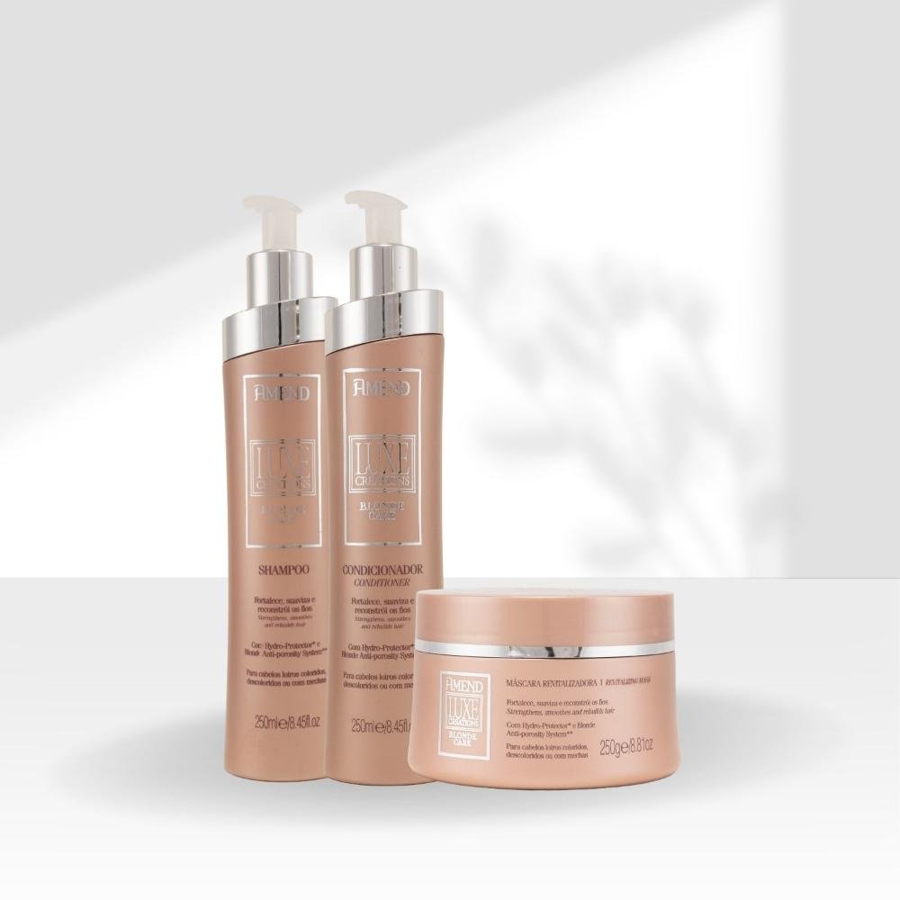 Kit Amend Luxe Creations Blonde Care Shampoo Condicionador Mascara ÚNICO 5