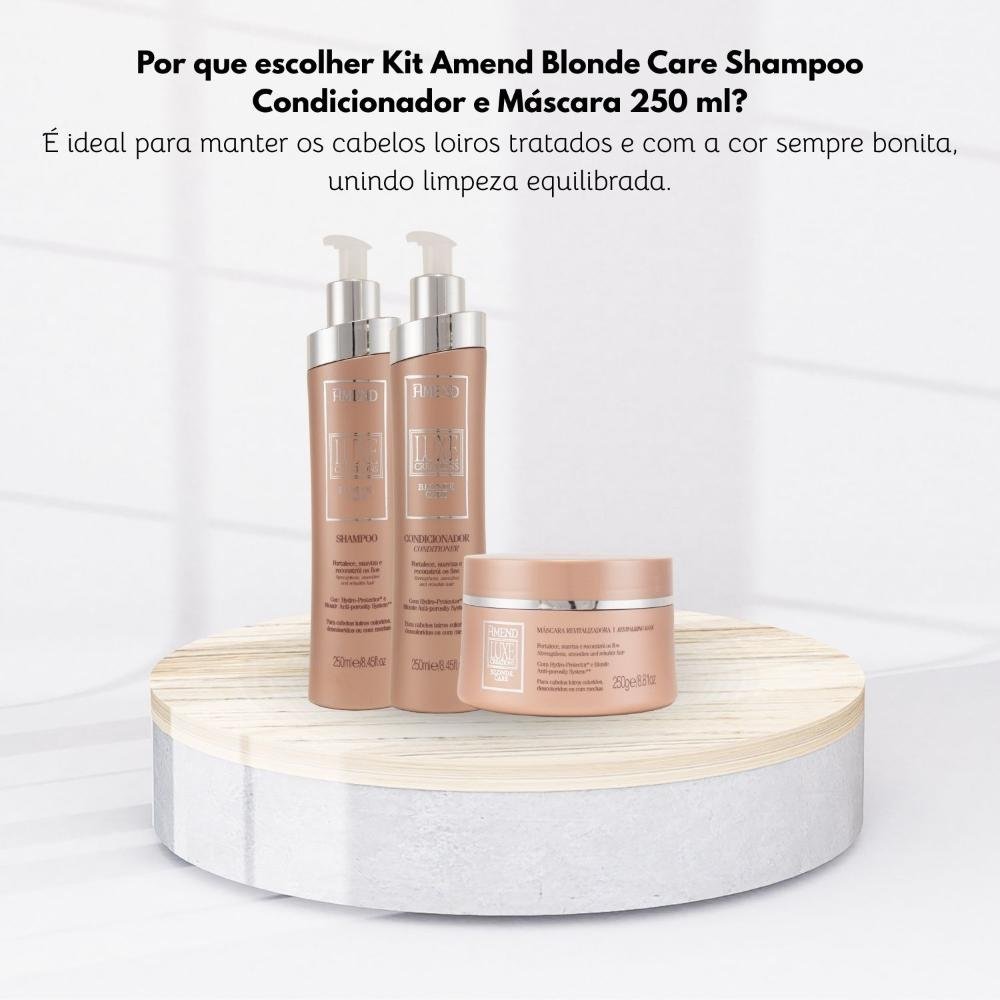 Kit Amend Luxe Creations Blonde Care Shampoo Condicionador Mascara ÚNICO 7