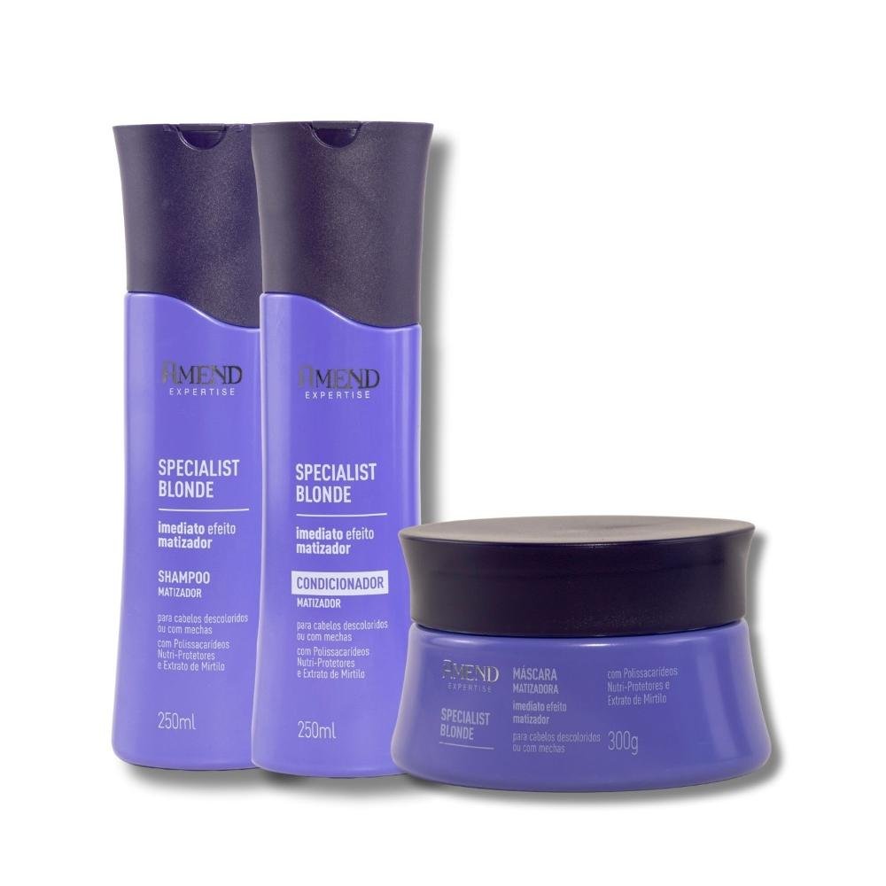 Kit Amend Specialist Blonde Shampoo Condicionador Mascara ÚNICO 6