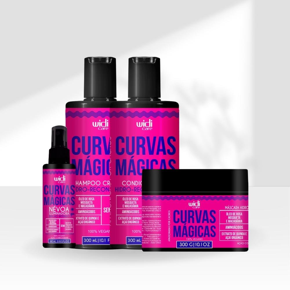Kit Shampoo Condicionador Máscara e Leave In Widi Care Curvas Mágicas ÚNICO 6